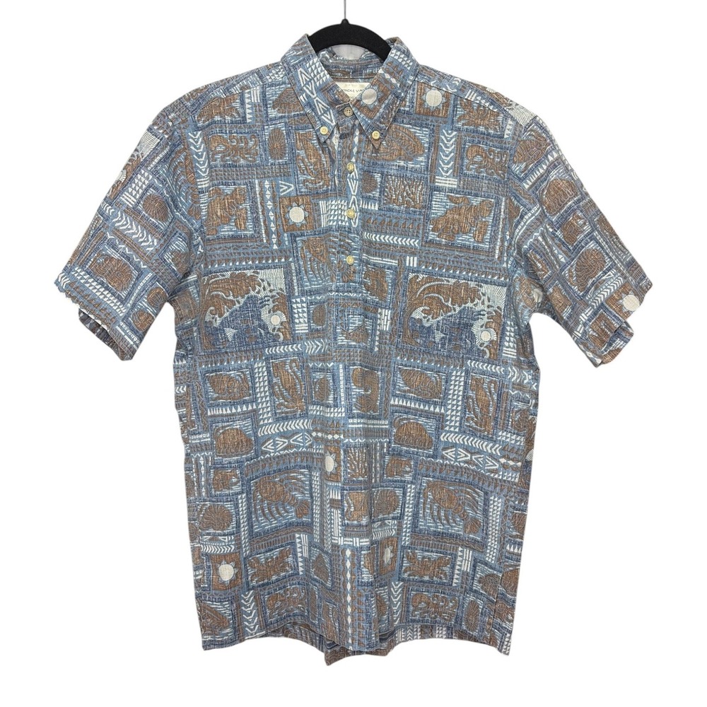 Vtg Reyn Spooner Dietrich Varez Aloha Shirt Fish Lobster Crab Hawaiian M